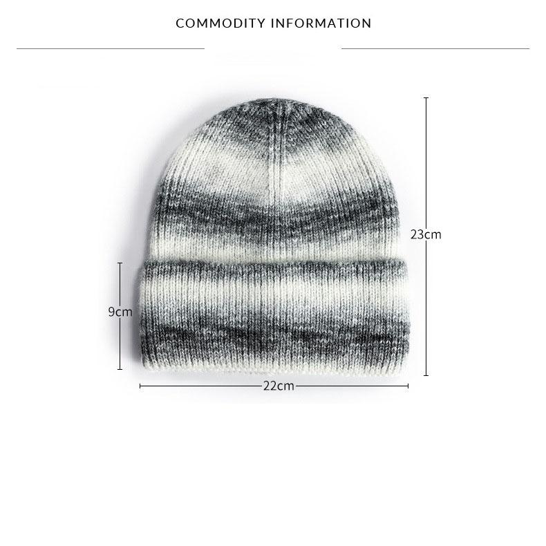 Adult Casual Knitted Hat Beanie Caps Soft Warm Women Winter Skullie Men Gradient Knitted Hat Ski Sport Skullcap Gorras