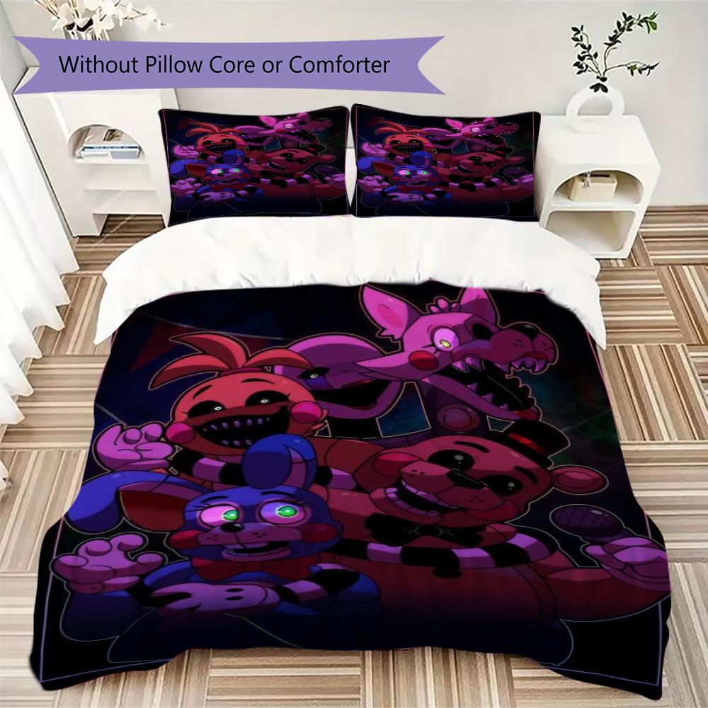 Five Nights Terror Freddy'S Threepiece Set 1 Duvet Cover 2 Pillowcase Without Core Without Core Duvet Cover And Pillowcase