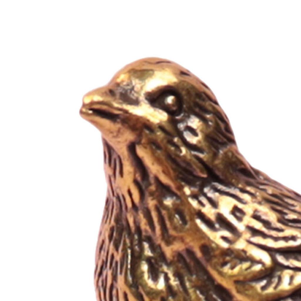 Sparrow Statue, Brass Figurine, Desk Decoration, Collection Feng Shui Decor Antique Ornament for