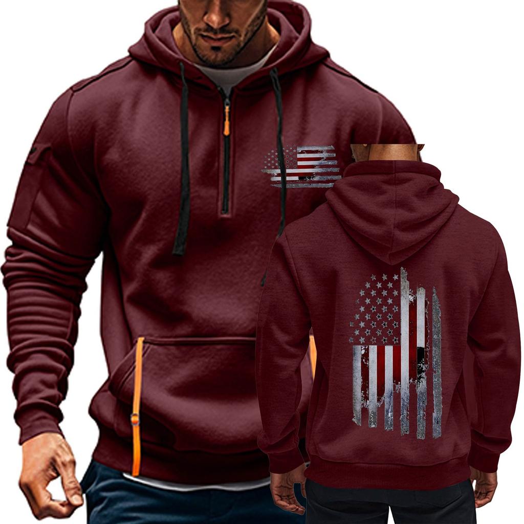 St. Patrick's Green Flag Print Hoodie For Men Hoodie Zipper Pullover For Men Sport Plus Size Casual Hoodie