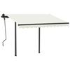 VidaXL Automatic Retractable Awning and Posts 3x2.5 M Cream 3070107