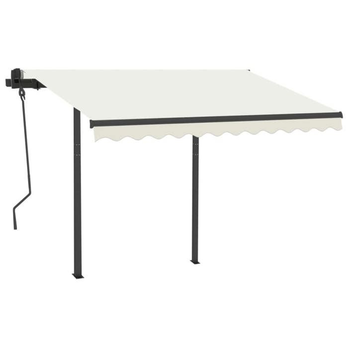 VidaXL Automatic Retractable Awning and Posts 3x2.5 M Cream 3070107