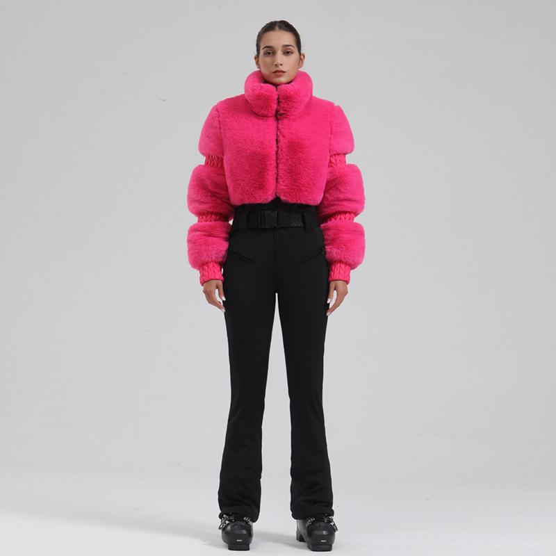 

Женский зимний ветрозащитный лыжный костюм - Теплый, плотный, облегающий цельный для занятий спортом на открытом воздухе XL розы красного