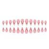 24pcs French Manicure Fake Nail White Base Red Dots Bows Accents Easy Application Artificial Nail For Elegant Look