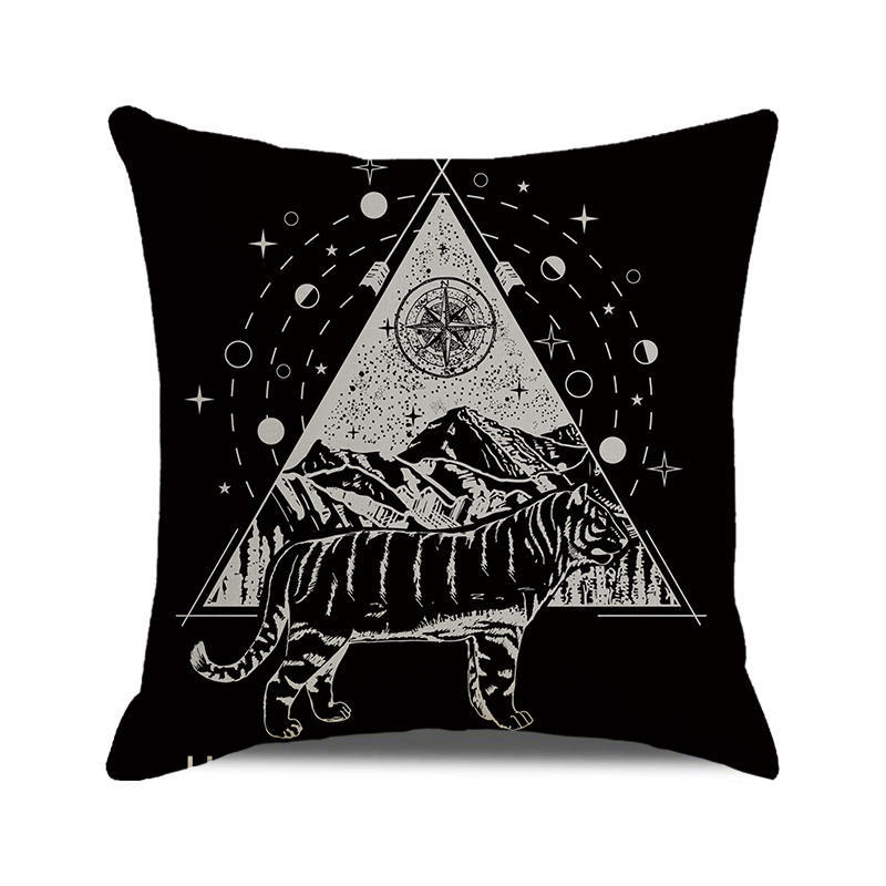 Halloween Trick or Treat Linen Cushion Cover 45x45cm Cartoon Sofa Pillow Case