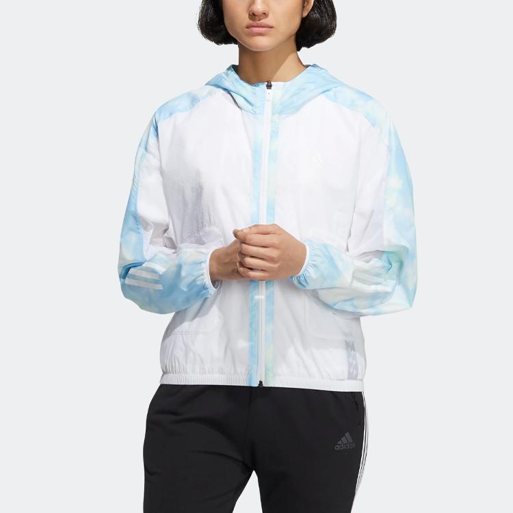 adidas Met Aop Windbreaker Damenjacke Weiß HI6828