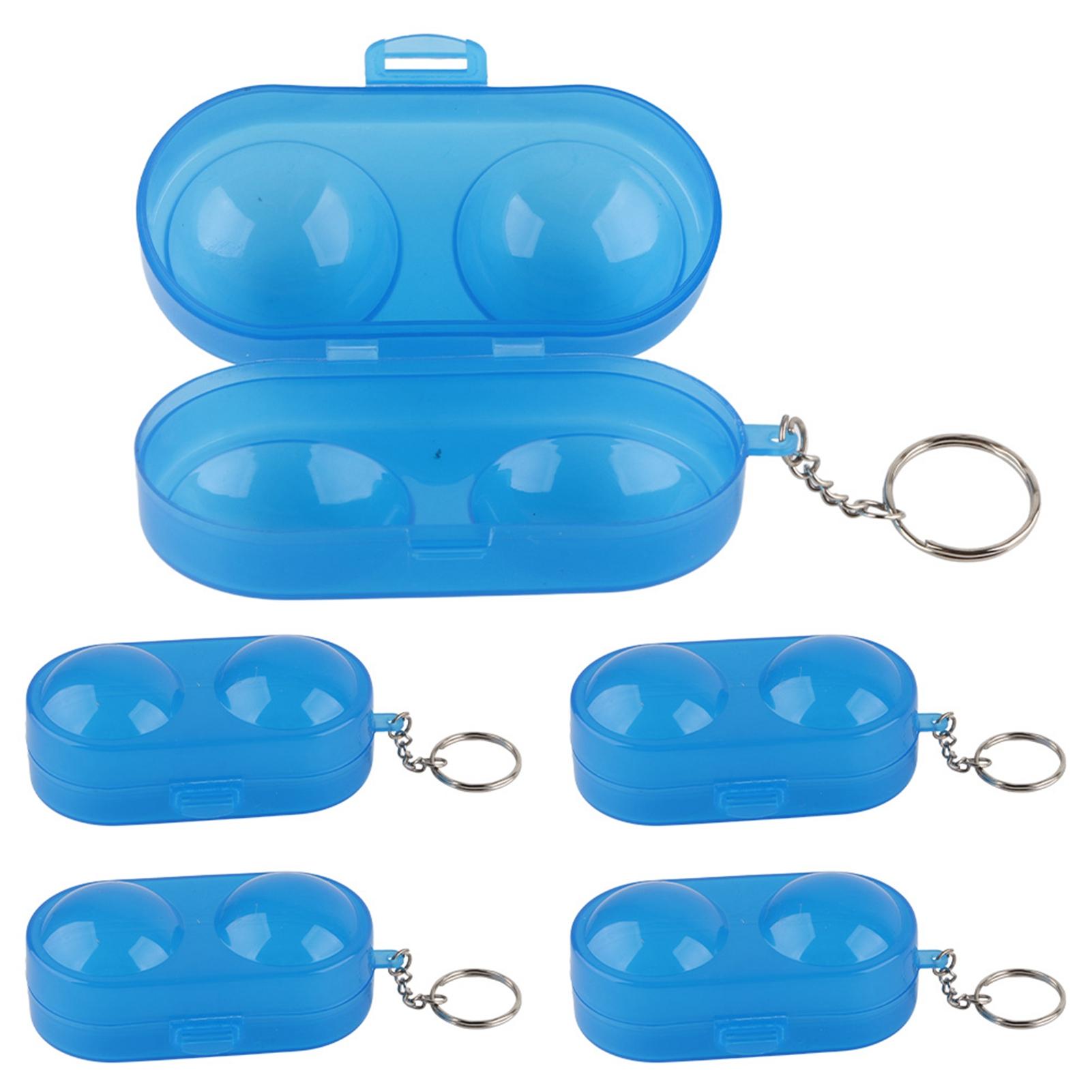 5Pcs Plastic Table Tennis Storage Box     Container Hold 2  s with Chain
