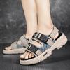 Summer Comfortable Outdoor Men's Nylon Oil Painting Sandals Lightweight Shoes Male Casual Shoes Water Walking Soft Beach Sandals