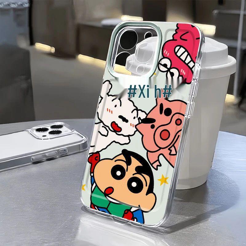 Cute Shin-chan Case for Apple 17 Pro Max, Transparent Space Design, Soft Case for iPhone 11/7/15 Pro/16/17.