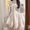 Petite Princess Floral Puff Sleeve Bow Dress