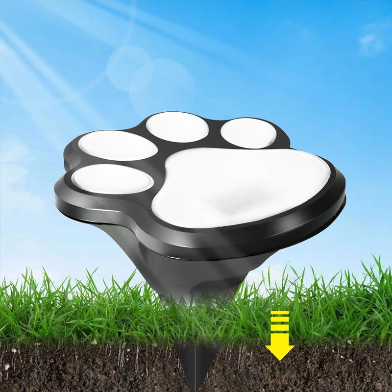 1PC Lawn Light Outdoor Paw Shaped for Garden Patio Underground Light Yard Walkway LED Driveway Decor Solar Light Waterproof IP44