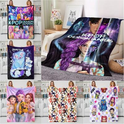K-Pop Demon Hunters Blanket Hot Rumi Mira Zoey Fan Gifts Blanket Soft Fluffy Flannel Throw for Home Sofa Camping Travel Office