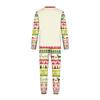 Christmas Print Matching Family Loungewear Set with Long Sleeve Neck Top and Pants for Parents and Kids