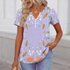 Women’s Short Sleeve V Neck T Shirt with Bunny and Floral Print Casual Loose Fit Soft Comfortable Top for Daily Wear