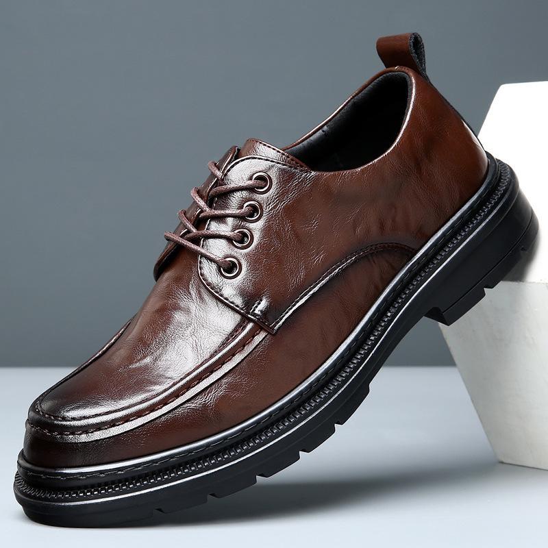 

Кожаная обувь мужская новая деловая классическая корейская версия тренда британский стиль мужская повседневная универсальная для работы толстая подошва увеличивающая рост 44