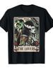 Unisex Card TShirt Gothic Horror Pattern TShirt with Monster and Bride Art Print Short Sleeve Round Neck Casual Shirt Suitable