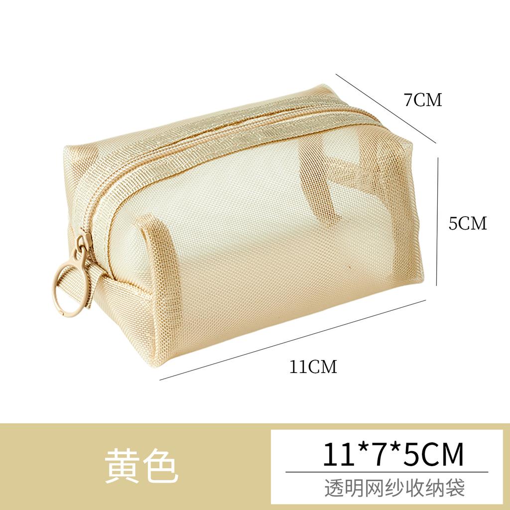 Large Capacity Key Bags Transparent Cosmetic Bag Square Mesh Storage Pouch Mini Zipper Coin Purse Small Wash Bag Stationery Case