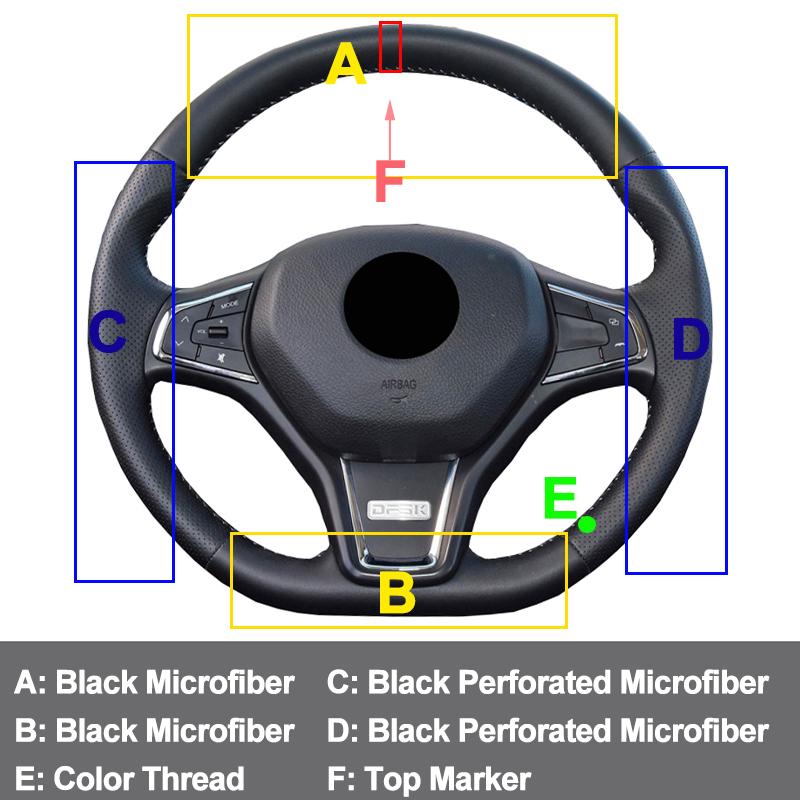 Hand Sewing Stitching Car Auto Steering Wheel Cover For Dongfeng DFSK Fengon Glory 580 S560 2016 2017 2018 2019 2020 2026