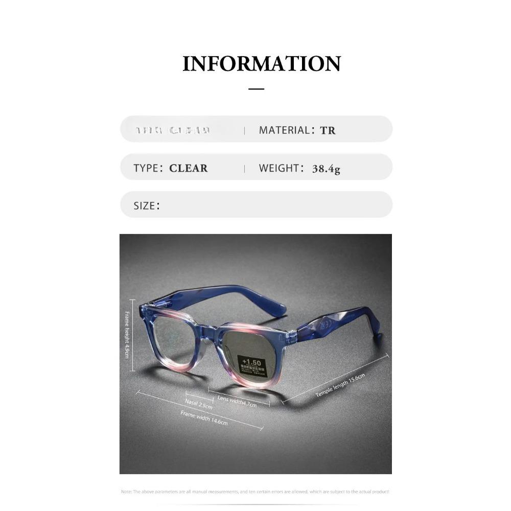 Korean Fashion Photochromic Reading Glasses Women Trends Anti Blue Light Color Changing Presbyopia Glasses TR90 Oversize Frame