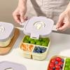 Contenedor Portátil para Ensalada de Frutas Apto para Microondas Bandeja de Comida para Viajes Plato de Almuerzo Dividido Trabajadores de Oficina