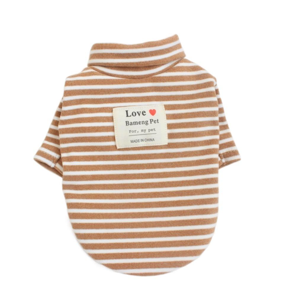 

Warm Pet Dog Clothes Coffee Strips Cat Cotton Vest Cute Puppy Clothing for Chihuahua L коричневый