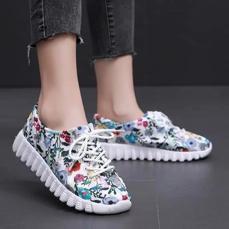 Fashion Flowers Breathable Women's Shoes Designer Luxury Comfortable and Elegant 39 Cheap Trends 2025 New In Ladies Footwear On Sale