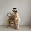2025 Autumn Korean Baby Solid Color Long Sleeve Bodysuit Romper with Newborn Diaper Cover
