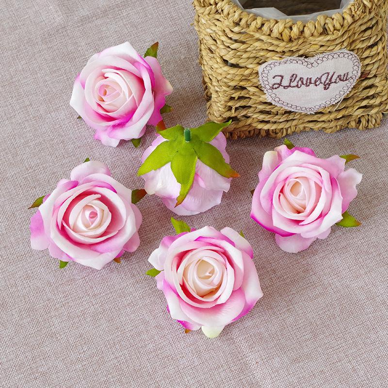 5/10pcs 7cm Artificial Rose Flowers Head For Wedding Home Decoration Fake Flowers Rose Head DIY Wreath Supplies