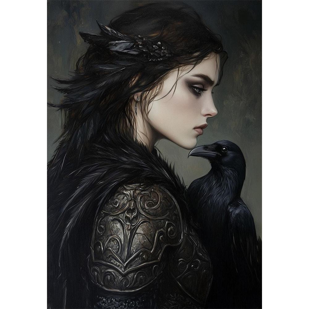 Terror Curse Gothic Style Tattoos Female Warrior Diamond Painting 5D DIY Art Pattern Printing Kit Jigsaw Canvas Mosaic Stitching Home Decoration