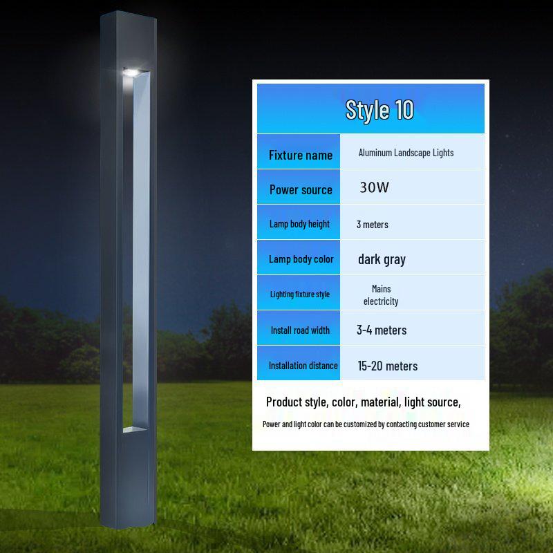 3-Meter Modern Aluminum Solar Courtyard Light - Waterproof & Rustproof for Outdoor Use
