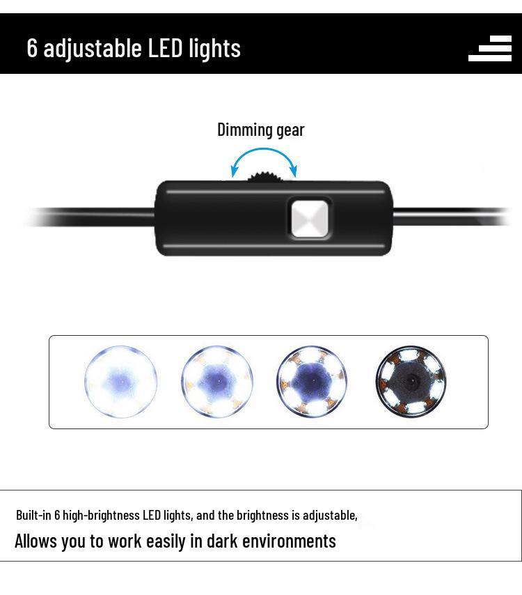 Three-in-One Type-C/MicroUSB Endoscope for Android Phones, 5.5mm, 1m/2m Industrial Scope
