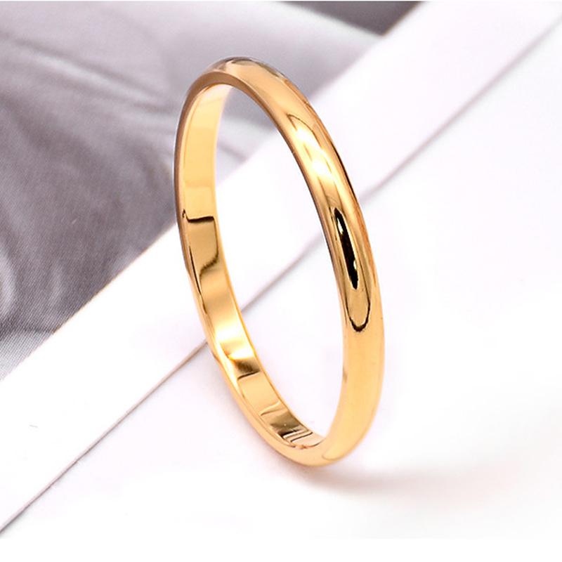 2mm Edelstahl Dünner Ring Roségold Schwarz Für Damen Herren Minimalistischer Schmuck Party Einfach Mode Geschenk Größe 3 Bis 10