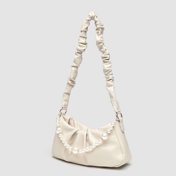 French Niche Cloud Bag Women'S Fashion Pleated Armpit Bag High-End Versatile Shoulder Messenger Bag