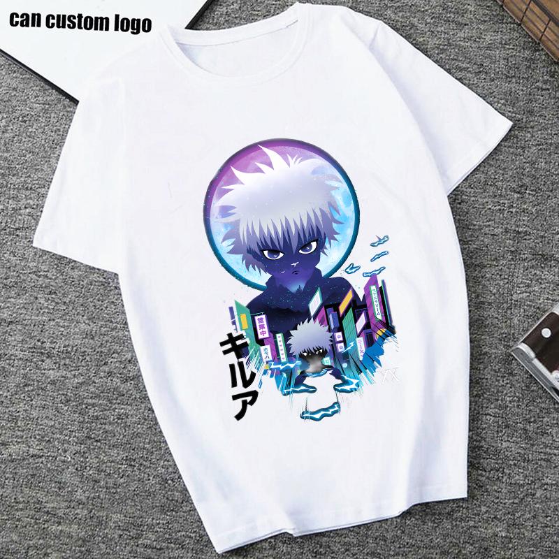 Vintage Hunter X Hunter Men Tshirt Short Sleeve Killua Zoldyck T-shirt HXH Hisoka TShirt Anime Manga Hip Hop Tops Tee Shirt Male