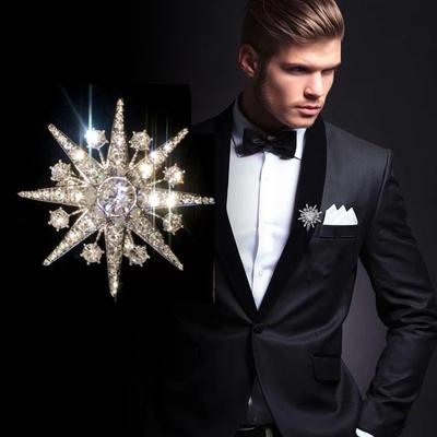 Πολυτελές υψηλής ποιότητας Rhinestone Star καρφίτσα Κρυστάλλινο κοστούμι κορσάζ Παλτό σήμα καρφίτσα πέτο για άνδρες Γυναικεία αξεσουάρ ένδυσης Κοσμήματα