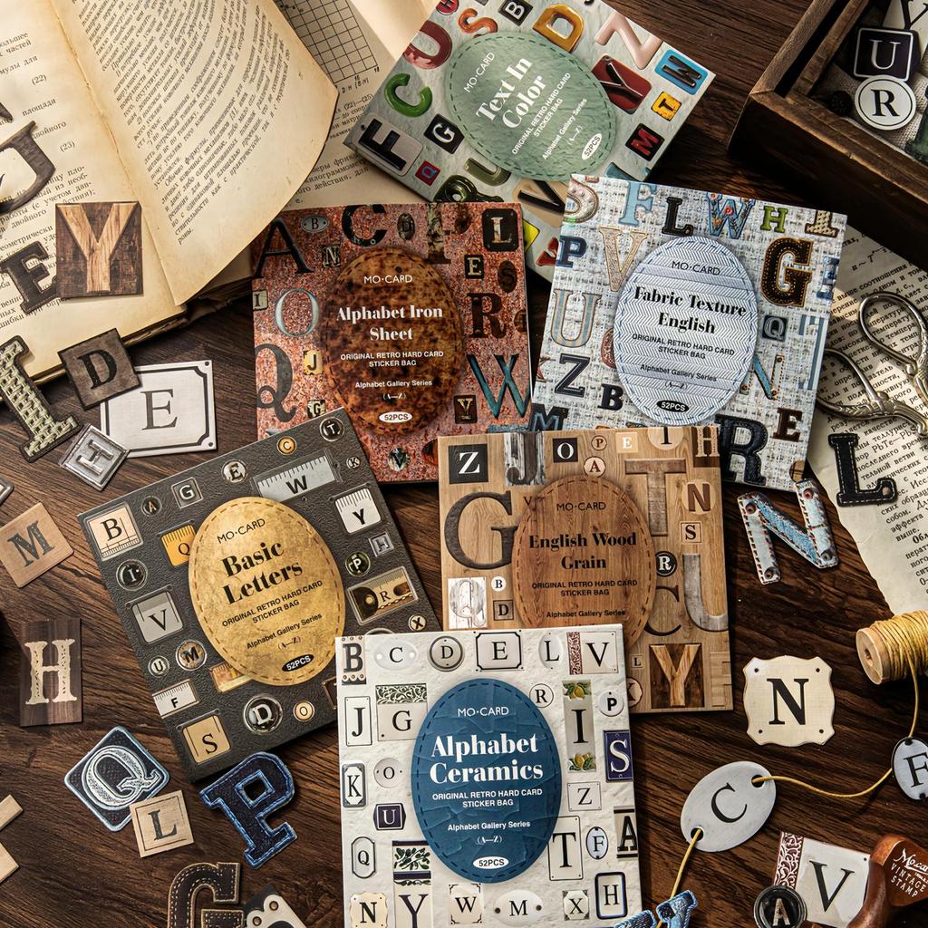Amerykańskie Retro Materiały do Dziennika Naklejki: Czcionka z wielkimi literami alfabetu angielskiego