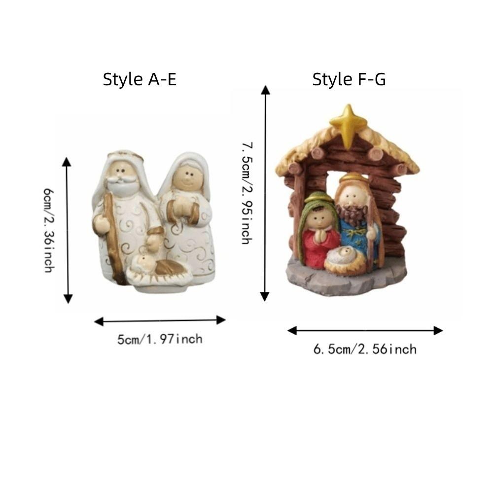 Tabletop Ornaments Nativity Scene Figurine Resin Nativity Family Sculpture Mother's Day