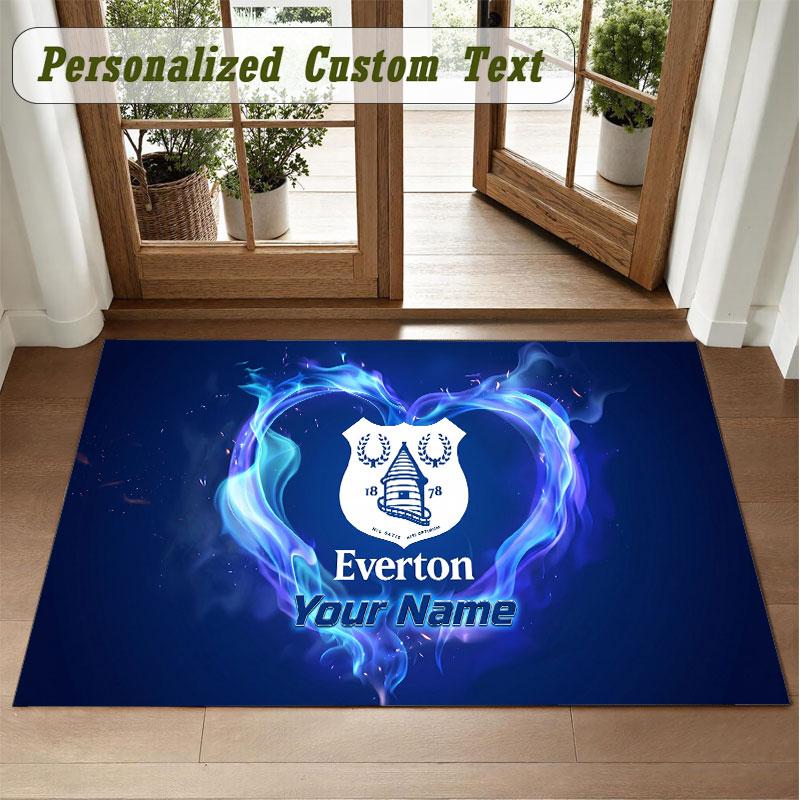 Crystal Velvet Square Rug Custom NameEverton FC Pattern Non Slip Home Floor Decor Rug