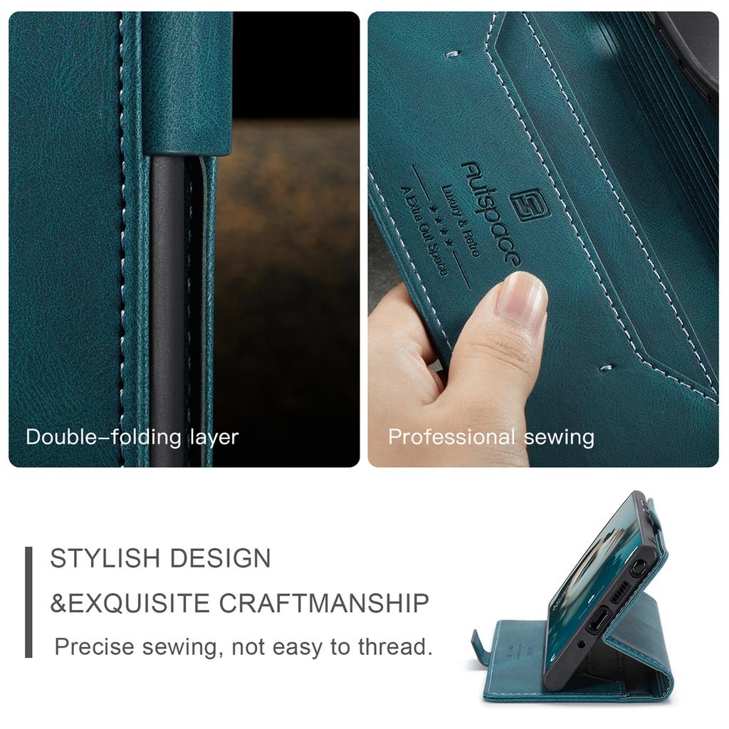 Per Samsung Galaxy Note10 Custodia a Portafoglio Flip in Pelle Vintage con Slot per Schede con Blocco RFID, Copertina a Libro Retro Opaca per Donne Uomini (4 colori)
