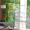 Forest Path Flowers Leaves Tulle Curtains Balcony Room Fashion Printed Sheer Curtain Living Room Window Modern Decor