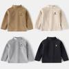 Autumn and Winter Children's Clothing, Children's Half-Turtleneck Base Shirt, Pullover Top for Young Children, Boys' Bear Solid Color Base Shirt