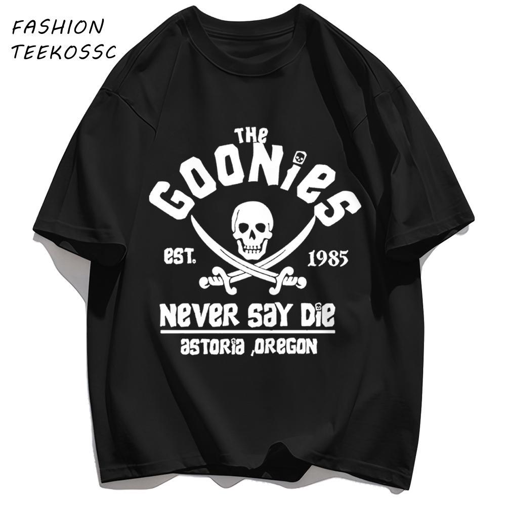 The Goonies Skeleton Printing Mens Basics T Shirts AllMatch Cotton TShirt Colour Summer Clothing Oversize Crewneck Sportswear