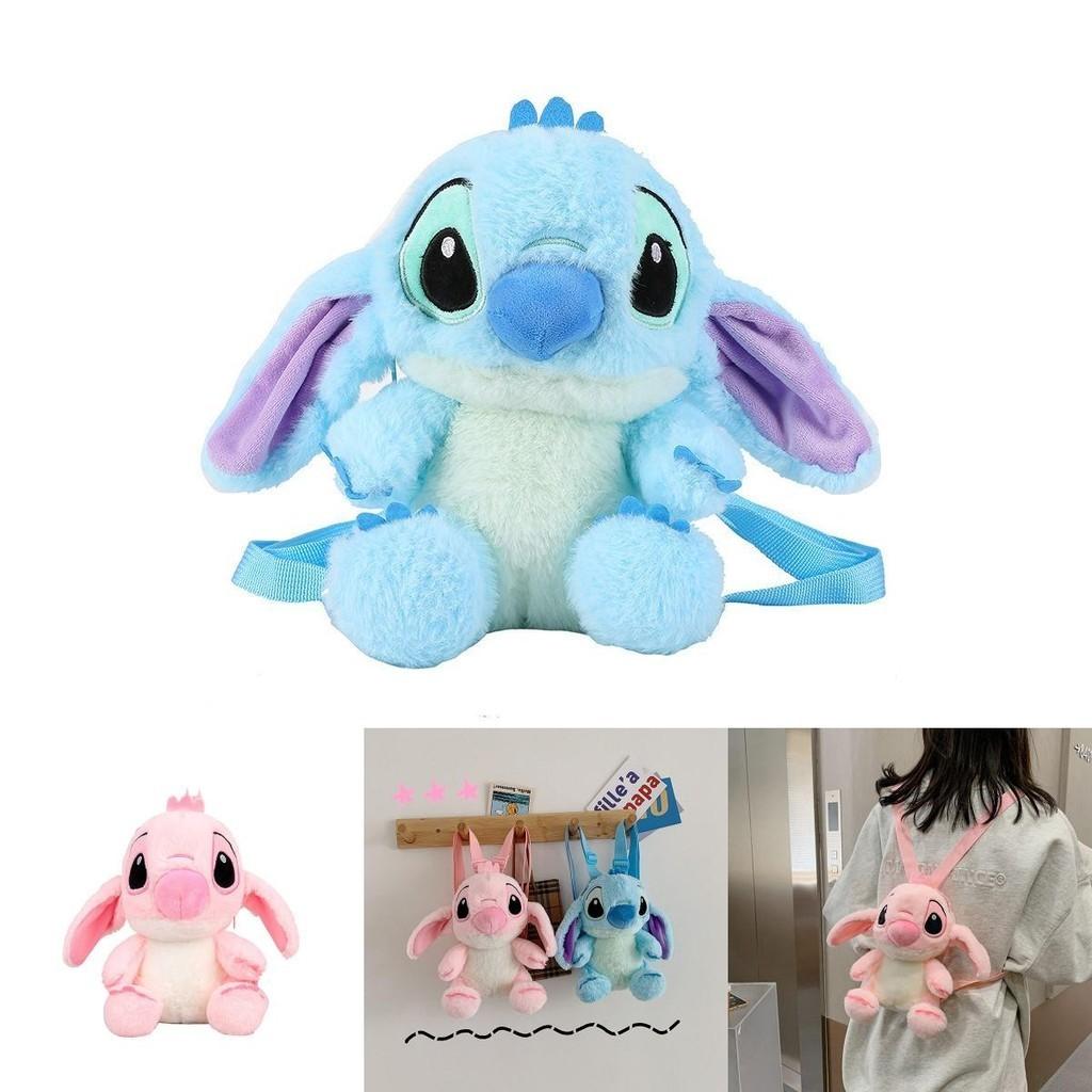 Sac à dos en peluche mignon Stitch et Ange Sac d'école Maternelle Crèche Garçons Filles