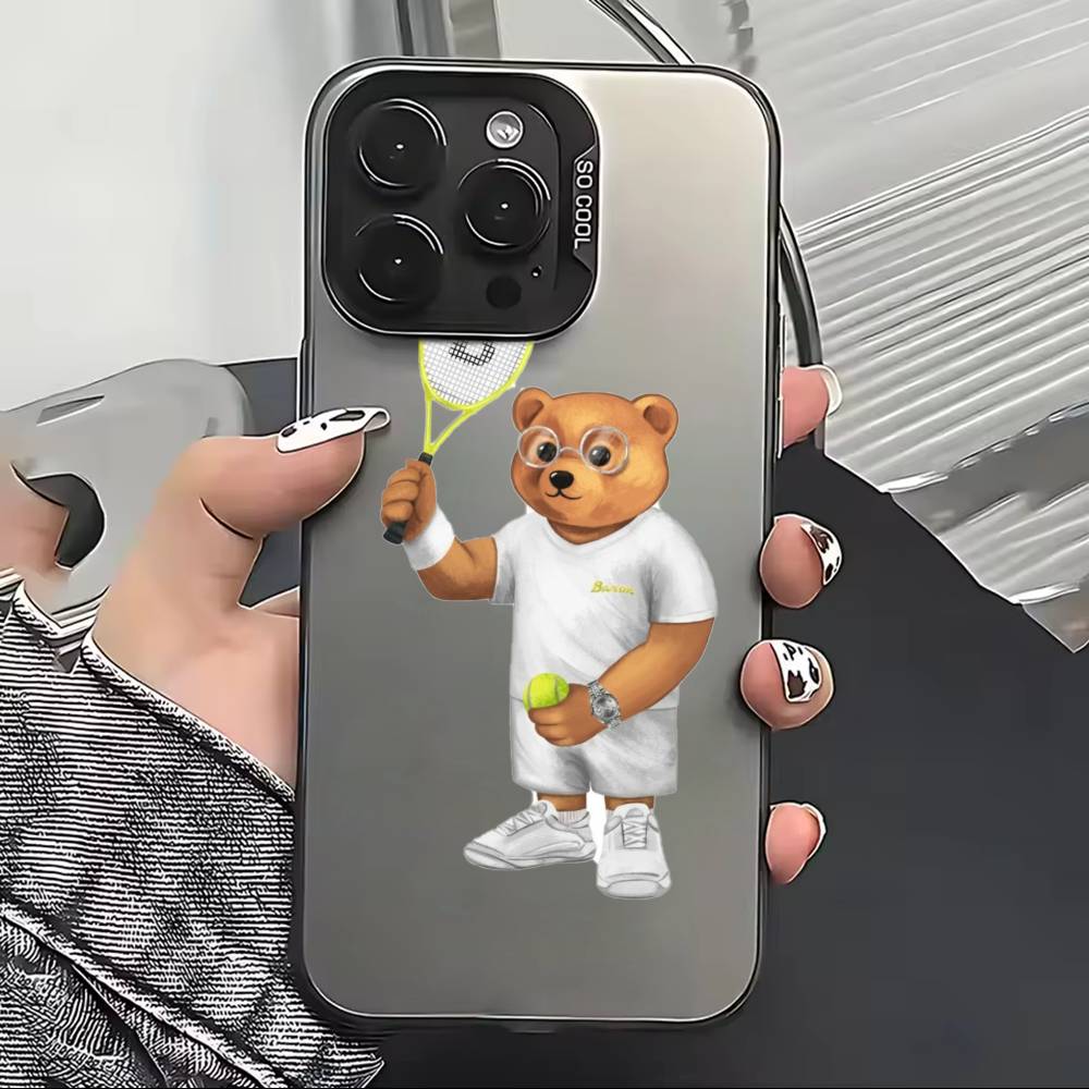 Fashion B-Baron Filou B-Bear Phone Case For iPhone 17,16,15,14,13,12,11 Plus,Pro Max,XS,Colorful Silver Black Cover