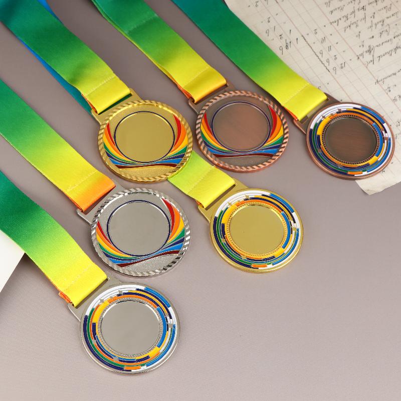 Medalii Metalice de Premiu cu Panglică de Gât Stil Aur Argint Bronz Pentru Sporturi Academice Sau Orice Competiție Diametru
