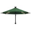 Wall Mounted Sun Umbrella with LEDs 300 cm Green