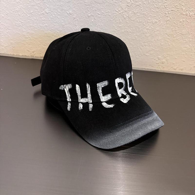 

Vintage Letter Baseball Cap For Men Women With Wide Brim Sun Protection чёрный