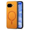For Google Pixel 9a Leather Back Case Compatible with MagSafe Skin-touch Phone Cover