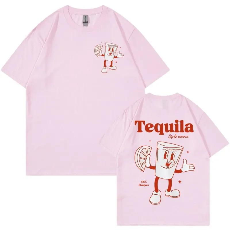 Lustiges Geschenk für Tequila-Liebhaber T-Shirt Herren Retro Inspiriert Getränk Cocktail Meme T-Shirts Mode Ästhetische T-Shirts Kurzarm
