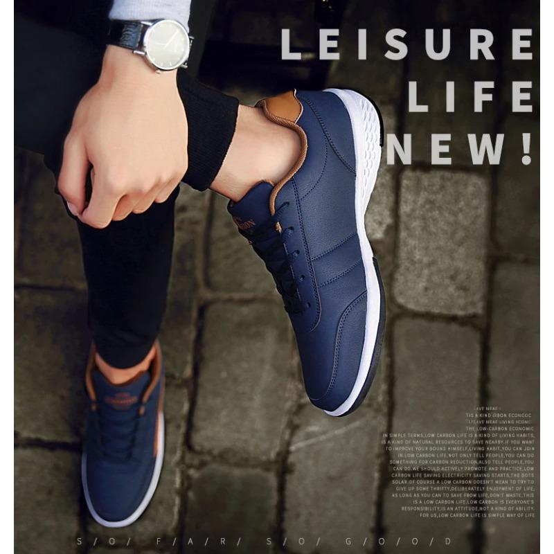 

Чоловіче взуття з штучної шкіри, кросівки, трендові повсякденні дихаючі кросівки для відпочинку, чоловічі кросівки, нековзне взуття, вулканізоване взуття, Tenis Masculino 46 чорний